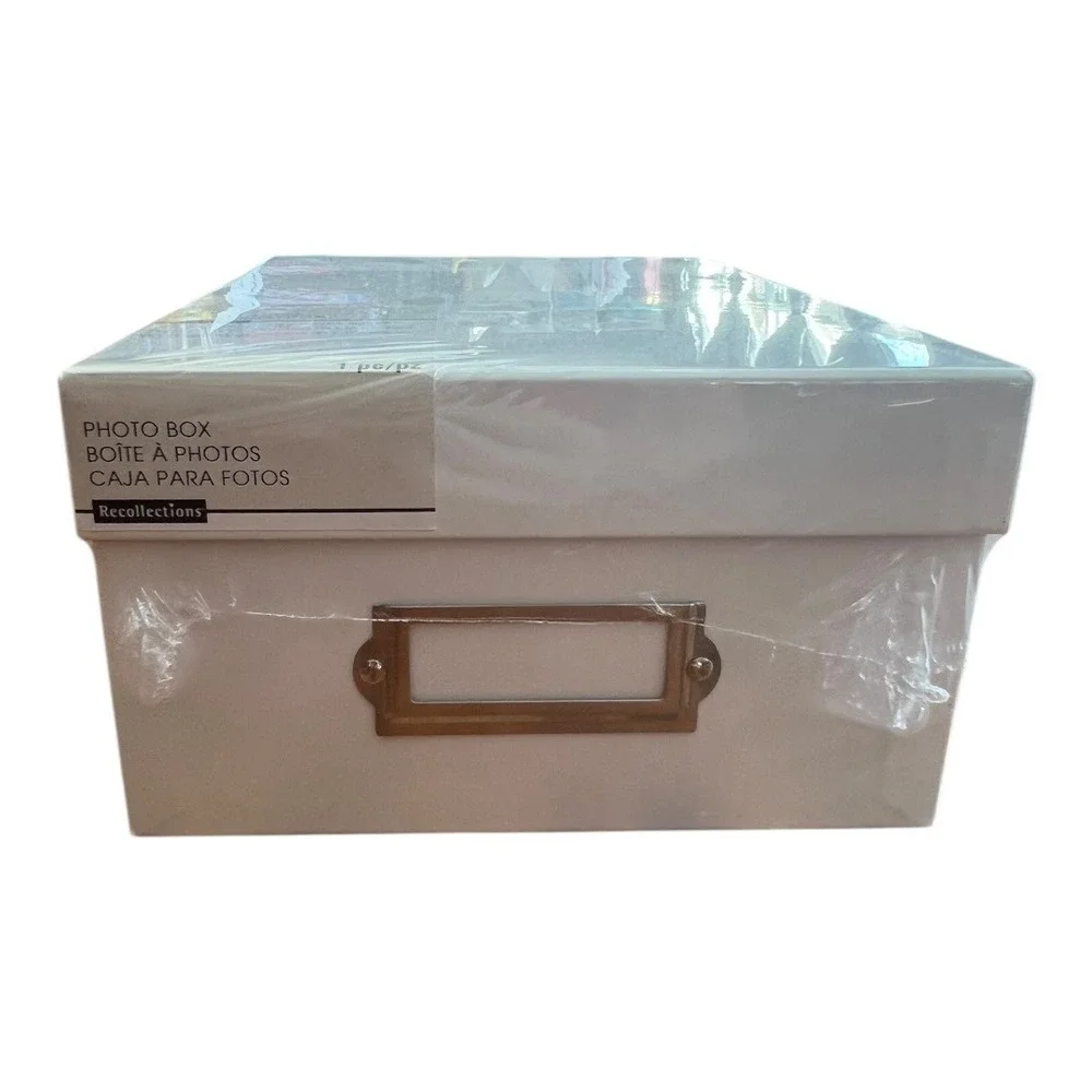 Recollections Photo Box White Glitter Sparkle 1000+ Capacity New Sealed